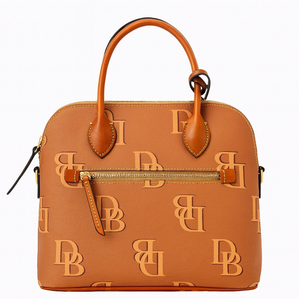 👜 Dooney & Bourke Monogram Large Domed Satchel – Saddle - Picture 2 of 5